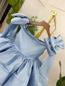 FSMKTZ Nuovo Abito Estivo Formale <span class=keywords><strong>da</strong></span> Sera in Raso <span class=keywords><strong>per</strong></span> Bambine, Vestito Elegante al Ginocchio <span class=keywords><strong>per</strong></span> Matrimoni e Feste - Product Image 3