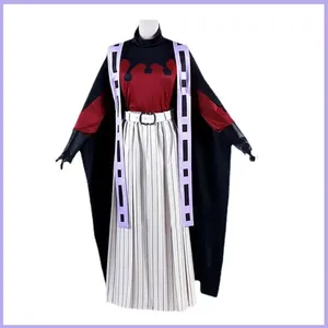 Costume de cosplay <span class=keywords><strong>Douma</strong></span> d'anime japonais, haut à manches longues, cape noire, chapeau, uniforme, perruque, ensemble pour homme adulte, costume de carnaval d'Halloween - Product Image 4