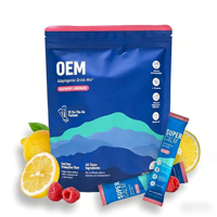 OEM ODM Agnesium Glycinate en Polvo, Sabor Limonada de Frambuesa, 20 Sobres, L-Teanina 400mg, Magnesio, Vitamina D, Sin Azúcar