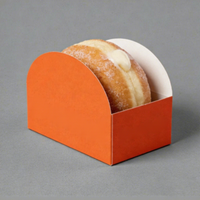 Caja de Cartón para Donuts en Forma de Arco Amarillo Personalizada, Caja Individual para Pasteles, Venta al Por Mayor
