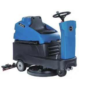blue colour automatic long battery life ride on floor polishing scrubber washing dyer for station airport government building