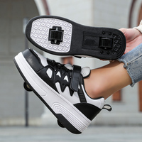 Chaussures de roller à roulettes pour filles et garçons, personnalisées OEM/ODM, dessus en cuir et en mesh, semelle extérieure en TPR, semelle intermédiaire en EVA