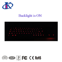 Clavier PC industriel robuste en acier inoxydable, rétroéclairé, étanche, avec trackball optique