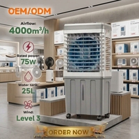 Ventilateurs de refroidissement d'air évaporatif industriels pour CPU, refroidisseur commercial haute capacité avec 3 vitesses de ventilation pour serre