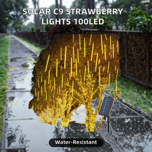 Cross-Border New Solar C9 Strawberry LED <b>Light</b> <b>String</b> 1-to-12 IP44 Warm White Dimmable 100LED <b>Outdoor</b> Christmas Garden Courtyard - Product Image 3