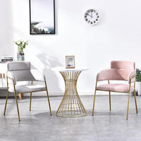 Table Basse Moderne et Simple pour Appartement Compact, Meuble de Loisirs avec Plateau en Marbre et Piétement Métallique pour Chambre à Coucher
