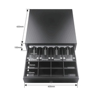 Tiroir-caisse en métal pour comptoir de supermarché, 4 compartiments pour billets, 4 compartiments pour pièces, caisse enregistreuse avec boîte à monnaie portable, coffre-fort pour argent, système de point de vente