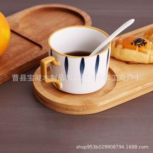 Plateau à café en bambou Bao Ning 27,5x12,5cm, style rustique, couleur unie, pour la table - Product Image 1