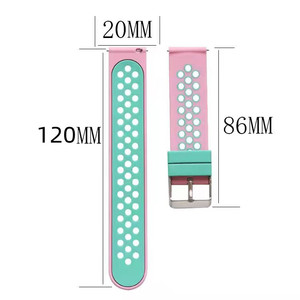 Compatible avec <span class=keywords><strong>Samsung</strong></span> S4, S3, <span class=keywords><strong>S2</strong></span>, montres Huami et Huawei GT ; Bracelet en silicone bicolore, 20/22 mm - Product Image 3