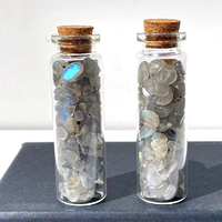 Bouteille à Vœux en Cristal Naturel de 7 cm avec Pierres de Guérison et Éclats de Cristal – Vente en Gros