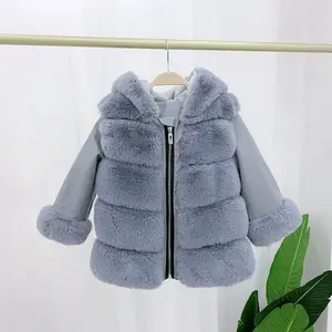 Hiver Automne Filles Manteau de fourrure Veste Douce Chaude Coton Outwear Overcoat Thicken Plus Velvet Teenager Fuzzy Coats