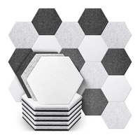 Paneles Acústicos de Fieltro Hexagonal de Alta Densidad, Revestimiento de Pared Absorbente de Sonido, Decoración Interior, Instalación Autoadhesiva
