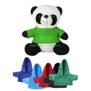 도매 박제 동물 플러시 팬더 곰 티셔츠 사용자 정의 브랜드 로고 팬더 플러시 소프트 장난감 선물 판매