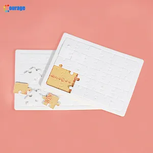 4Pcs Kids Coloring Blank Puzzle DIY Paper Jigsaw Puzzles Four Shapes  Drawing Doodle Board (White)