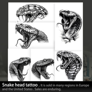 <span class=keywords><strong>Tatuaje</strong></span> temporal de cabeza de <span class=keywords><strong>serpiente</strong></span> impermeable y a prueba de sudor <span class=keywords><strong>tatuaje</strong></span> semipermanente dura 2 semanas <span class=keywords><strong>brazo</strong></span> de hierbas realista - Product Image 3