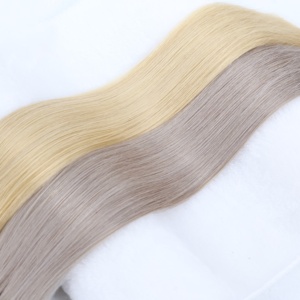 Extensioni di <span class=keywords><strong>capelli</strong></span> umani Remy brasiliani a doppia trama, colore personalizzato, con permanente sbiancante, per donna RUISI - Product Image 6