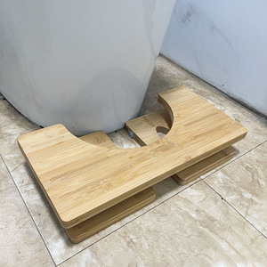Wooden Toilet Footstool 40x20x18.5cm Solid Wood Minimalist Design <b>Bathroom</b> Step <b>Stool</b> - Product Image 3