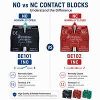 Bloc de contact auxiliaire XINDALI LAY5-BE101 BE102 1NO 1NC pour interrupteur à bouton-poussoir de 22 mm