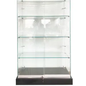 Easy assemble aluminum led glass display showcase for shopping mall