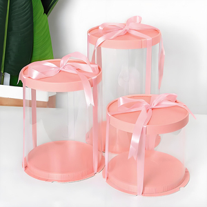 กล่องเค้กทรงสูงกลมใส3ชั้น4 6 8 10นิ้วกล่องพลาสติกใสสำหรับวางโชว์เค้ก - Product Image 2