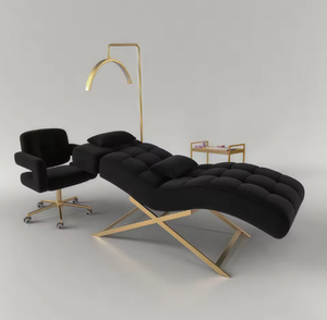 Cama de Lujo Rosa de Algodón Curvada para Pestañas, Cama de Masaje y Cuidado Facial, Mueble de Salón para Pestañas - Product Image 6