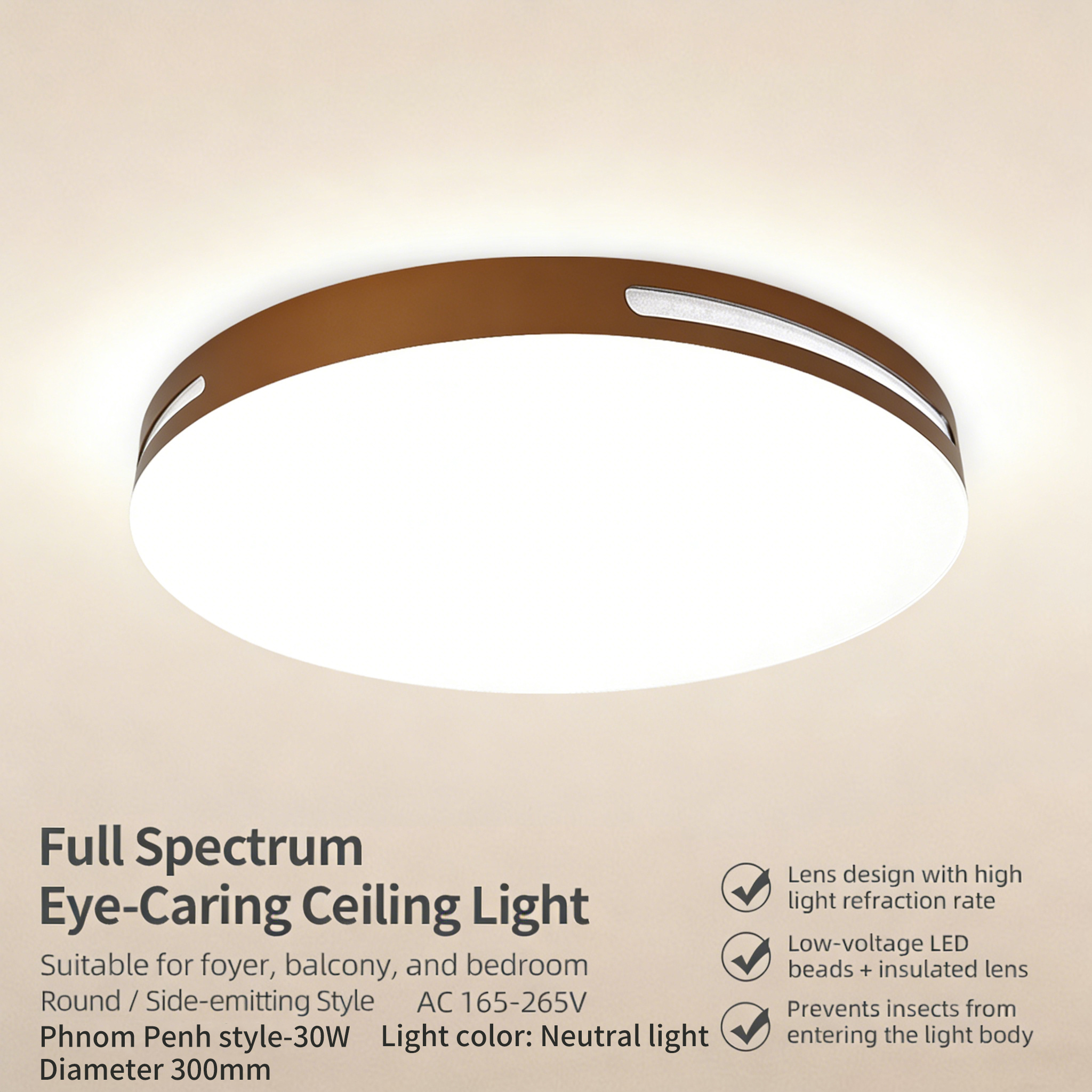 High Quality Fashion Style Decorative Home Lighting Home Office Modern Design Round Led Metal Surface Mounted Ceiling Lamp