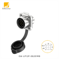 Connecteur d'alimentation industriel IP67 2-8 broches LP12 M12, installation inversée, étanche, connecteur aviation 120V/125V 5A/3A