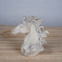Haute qualité Antique tête de cheval Sculpture Design classique pour la décoration intérieure salon ciment animaux ornements Archaize Style
