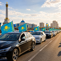 Drapeau de voiture personnalisé en polyester 100D 30x45cm pour défilés professionnels en extérieur, promotion pour tous les pays (y compris le Kazakhstan)