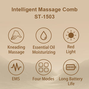 Masajeador de cabeza eléctrico de mano portátil para el cuero cabelludo, aplicador de aceite eléctrico para el cabello con luz roja, peine para el cuidado del crecimiento del cabello, cepillo - Product Image 4