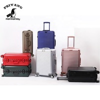 Ensembles de bagages de luxe en aluminium, 28 pouces, design intégral, polyester, 4 roues pivotantes, serrure TSA, pour la famille et les affaires