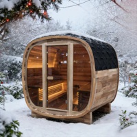 Sauna de lujo de cedro rojo canadiense en forma de cubo, impermeable, para jardín exterior. |   Spa para el Hogar de 4-6 Personas