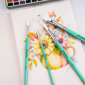 Haute qualité 8 pièces <span class=keywords><strong>artiste</strong></span> pinceau ensemble blanc Nylon cheveux acrylique huile brosse aquarelle <span class=keywords><strong>Gouache</strong></span> peinture Art matériaux - Product Image 3