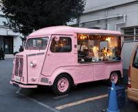 Remorque alimentaire isolée en fibre de verre pour crèmes glacées et confiseries, avec vitrine congélateur et groupe électrogène, pour la vente de desserts en mobile.