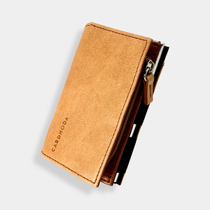 Cardhoda Aluminum Slim Bank Use Card Holder Minimalist Design Unisex <b>Wallet</b> Short Length Brown Color 6 Inch Made in China - Product Image 3