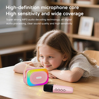   Haut-parleur musical sans fil professionnel d'extérieur avec suppression du bruit, microphone LED, boîte de karaoké, microphone