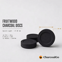 Disques de charbon de bois de fruit rondes noires à allumage rapide pour chicha et barbecue