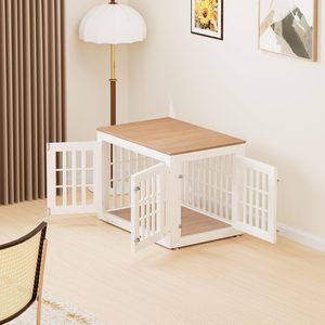 Cross-border minimalist high-value home indoor dog cage for small and <b>medium</b>-sized pets, double door, large space pet furniture - Product Image 3