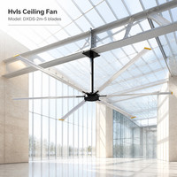 2m Niedriger Drehzahlbereich Stabile Funktion Wartungsarmer Axialer HVLS-Ventilator 5 Flügel Doppelkugellager Tastensteuerung 220V/110V/380V Ganzjährig