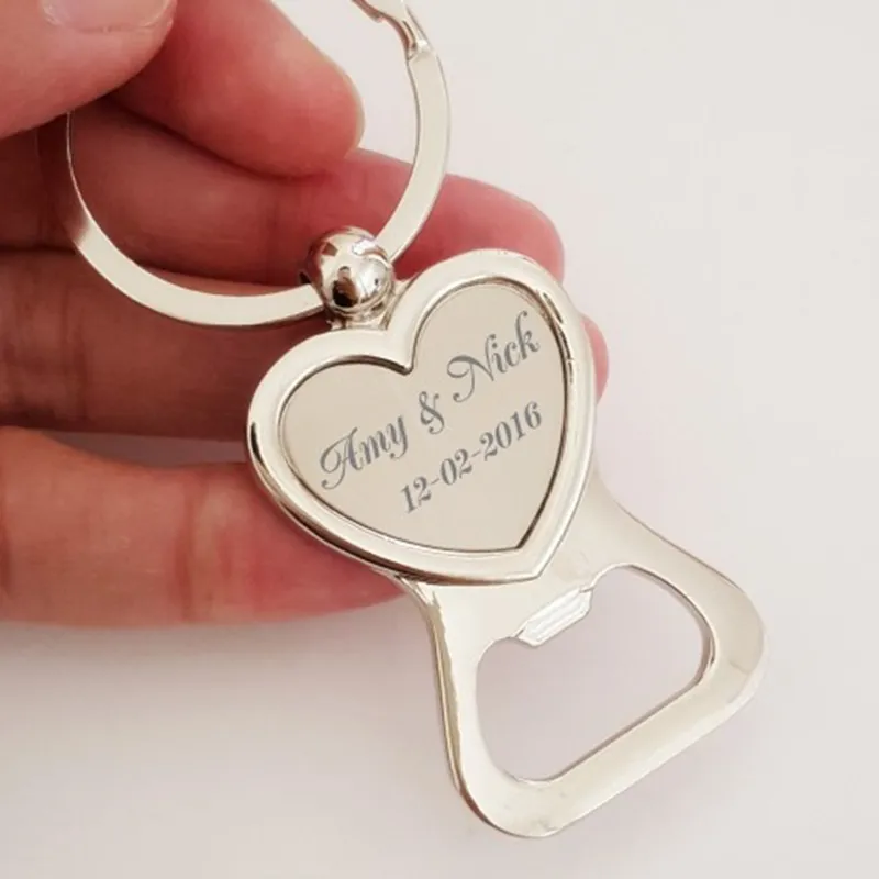 شحن ينقش مشخصنة الزفاف صالح الحب القلب كيرينغ سلسلة مفاتيح فتاحة الزجاجات شخصية مفتاح ميدالية مفاتيح ذات حلقة مخصص شعار
