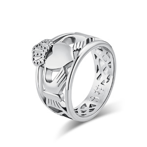 Instagram-worthy, stylish Irish traditional Cladda wedding <b>rings</b>, perfect for <b>couples</b> proposing or getting married, featuring he - Product Image 1