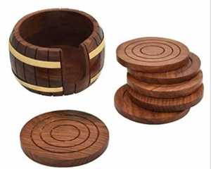 <b>Top</b> Selling Wooden Coaster Set Durable <b>Solid</b> <b>Wood</b> Coasters For Home Dining <b>Table</b> Cafe And Hotel Use Available For Sale - Product Image 3
