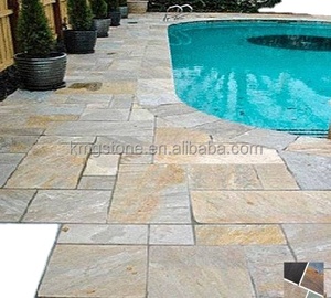 Bán buôn tự nhiên màu vàng khuôn mẫu hình chữ nhật <span class=keywords><strong>Slate</strong></span> đá gạch lát sàn cho phòng khách - Product Image 6