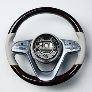 พวงมาลัยไม้เปียโนสีดำเหมาะสำหรับ Mercedes-Benz <span class=keywords><strong>AMG</strong></span> 809 W167 W205 W213 W222 W207 W212 GTS - Product Image 2