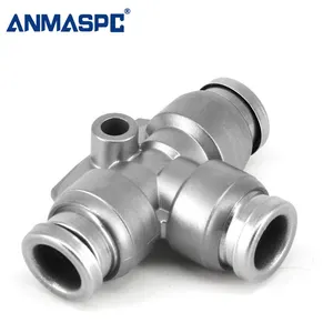 PM/PU/PV/PE/PY Quick Connect Pneumatic Straight/Elbow Fittings Stainless Steel Push In Pipe Fitting