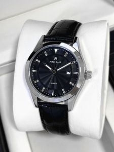 Fashionable and individualistic men's simple <b>black</b> waterproof quartz <b>watch</b> - Product Image 1