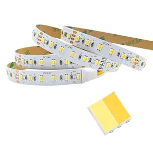 Tira de led 2 em 1 novo design, 120leds 240 smd2835 cw ww dc24v, regulável, cct branco, led