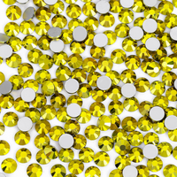 Strass en verre doré Citrine de la série Mine, découpés à la machine, non thermocollants, à dos plat, pour vêtements, robes et projets DIY