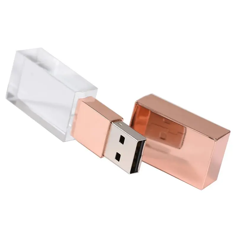 Crystal Usb 3.0 Sticks Benutzer definiertes Logo 4GB 8GB 16GB Glas-Flash-Laufwerk 2.0 White Box Pen Drive 32GB 64GB