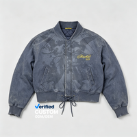 Vêtements personnalisés en gros : Veste oversize effet usé et délavé au soleil, impression DTG Kornit, style streetwear grunge baggy Angel, fournisseur de choix